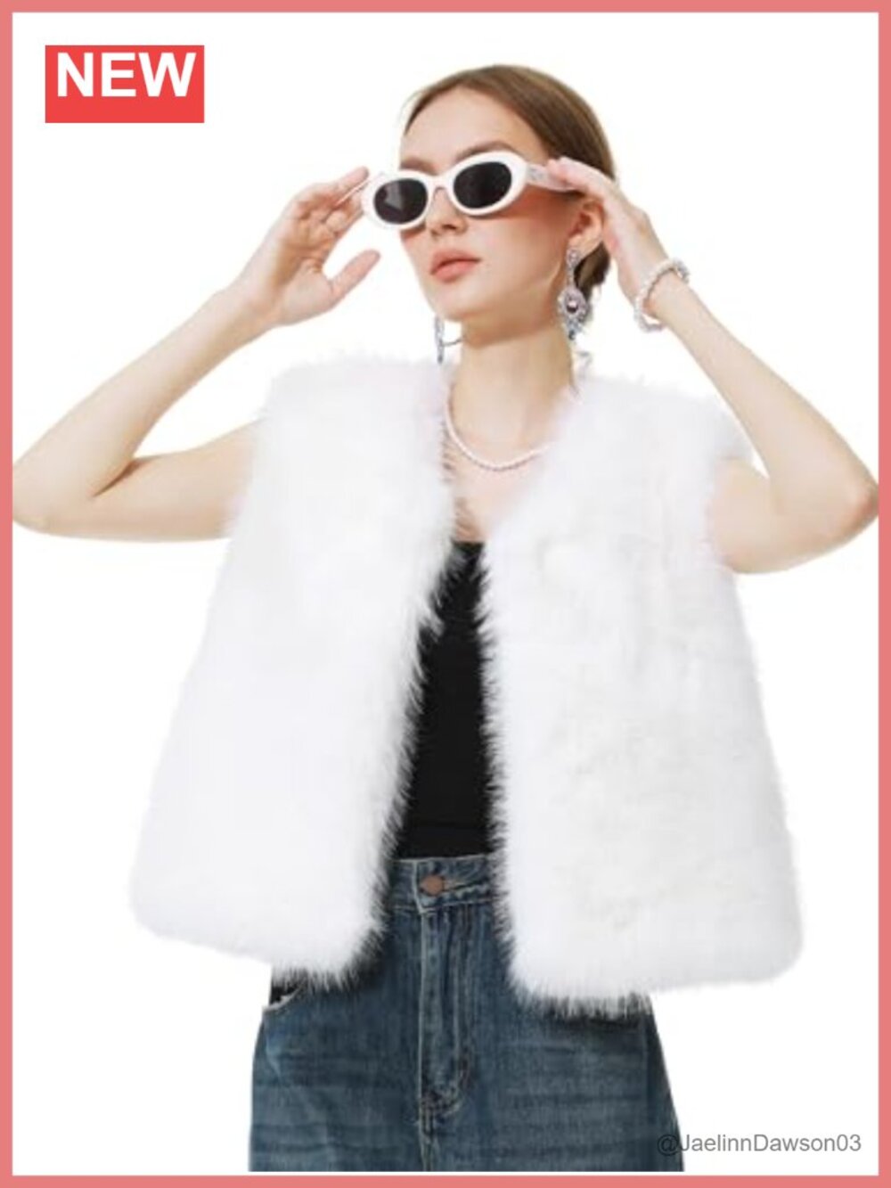 Faux Fur Vest Cropped Sleeveless Furry Coat Outerwear